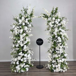 อุปกรณ์ตกแต่งซุ้มดอกไม้แบบมีเขาเป็นดอกกุหลาบสำหรับงานแต่งงานซุ้มดอกไม้ผ้าไหมเทียม - Product Image 1