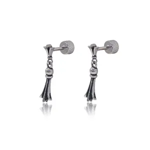 Accesorios para Piercing corporal para adultos, pendientes en forma de tira larga de acero quirúrgico 316L, pendientes para nariz, labio, lengua, patrón de bola, joyería