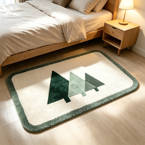 <span class=keywords><strong>Tapis</strong></span> <span class=keywords><strong>de</strong></span> <span class=keywords><strong>salle</strong></span> <span class=keywords><strong>de</strong></span> <span class=keywords><strong>bain</strong></span> personnalisé tufté, motif pin vert nordique, doux, moelleux, antidérapant, lavable, en microfibre, épais - Product Image 3