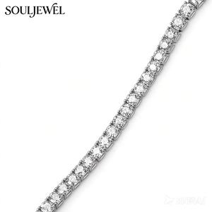 Bracelet tennis en moissanite, argent sterling 925 plaqué rhodium, coupe brillante ronde, luxe unisexe pour tous les jours, certifié GRA - Product Image 4