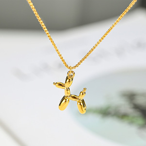 Collana con Ciondolo a Forma di Cane Palloncino |   Gioielli in Acciaio Inossidabile Placcato Oro 18K PVD per Adolescenti Trendy e <span class=keywords><strong>Giovani</strong></span> <span class=keywords><strong>Amanti</strong></span> della Moda - Product Image 2