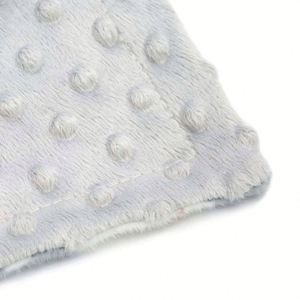 Couverture bébé en polaire 100% polyester ultra douce avec imprimé personnalisé pour enfants garçons et filles, motif ours gris 3D, pompon en vison et pois Minky - Product Image 6