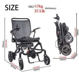 Le fauteuil roulant électrique compact en fibre de carbone et confort complet dispose d'une fonction de pliage ergonomique avec confort rembourré - Product Image 3