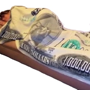 Manta Personalizada Divertida - Diseño de Billete de 100 Dólares en Franela Suave para Navidad, Cumpleaños o Regalos Novedosos Personalizados - Product Image 3