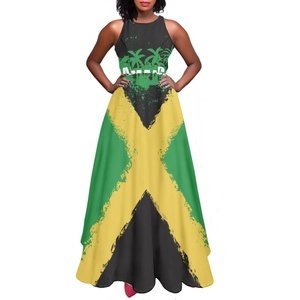 Vestido largo de mujer con diseño del Día Nacional de la bandera mexicana, vestido de fiesta sin mangas de verano personalizado, <span class=keywords><strong>descuento</strong></span> al por mayor, vestidos de cuello redondo - Product Image 1
