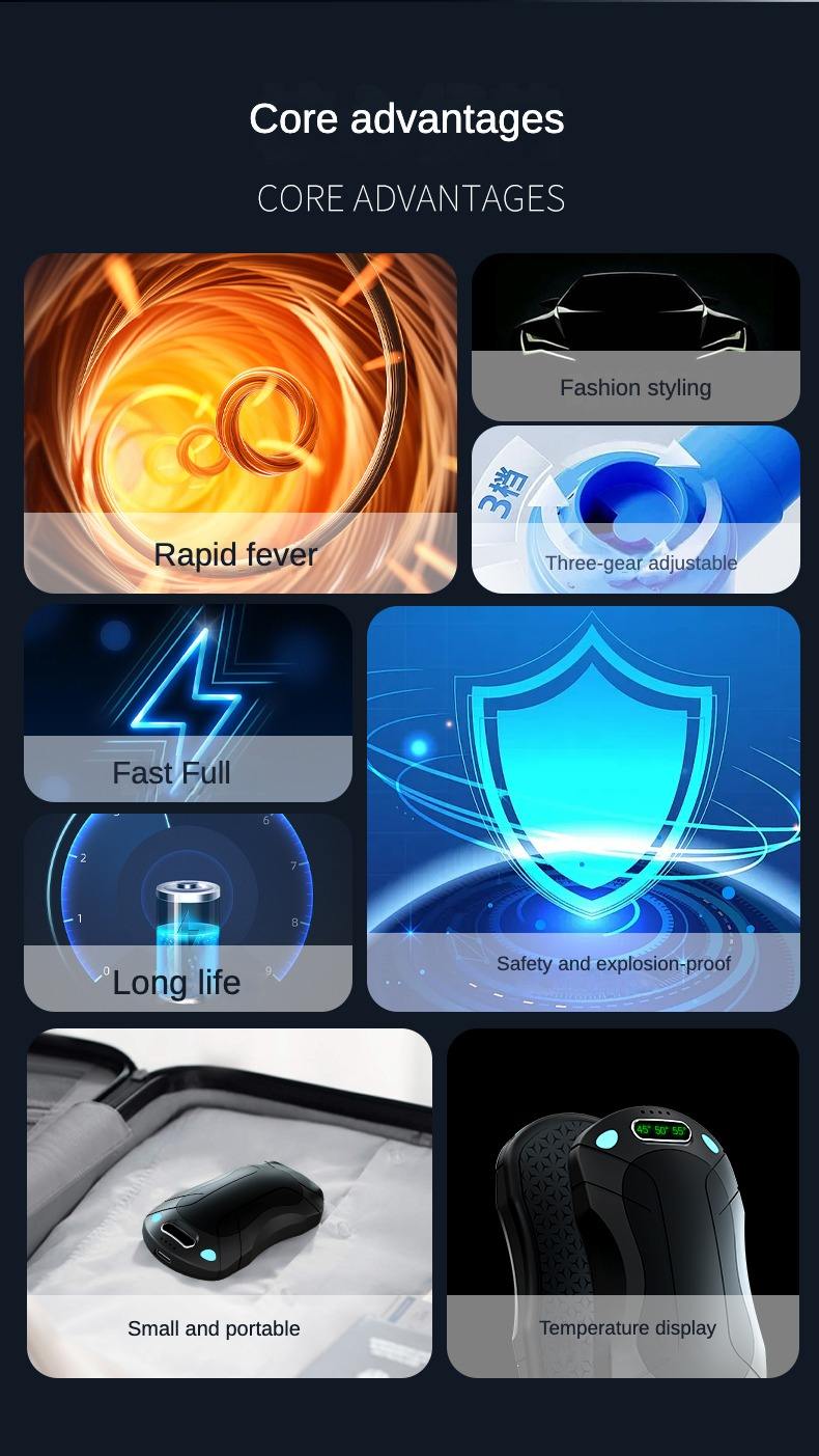 Hand Warmers Rechargeable, Electric Hand Warmers, AI Smart Chips 20Hrs Long Safe Heat, Portable Pocket Heater, Outdoor Camping Hunting Golf Accessories - View #11