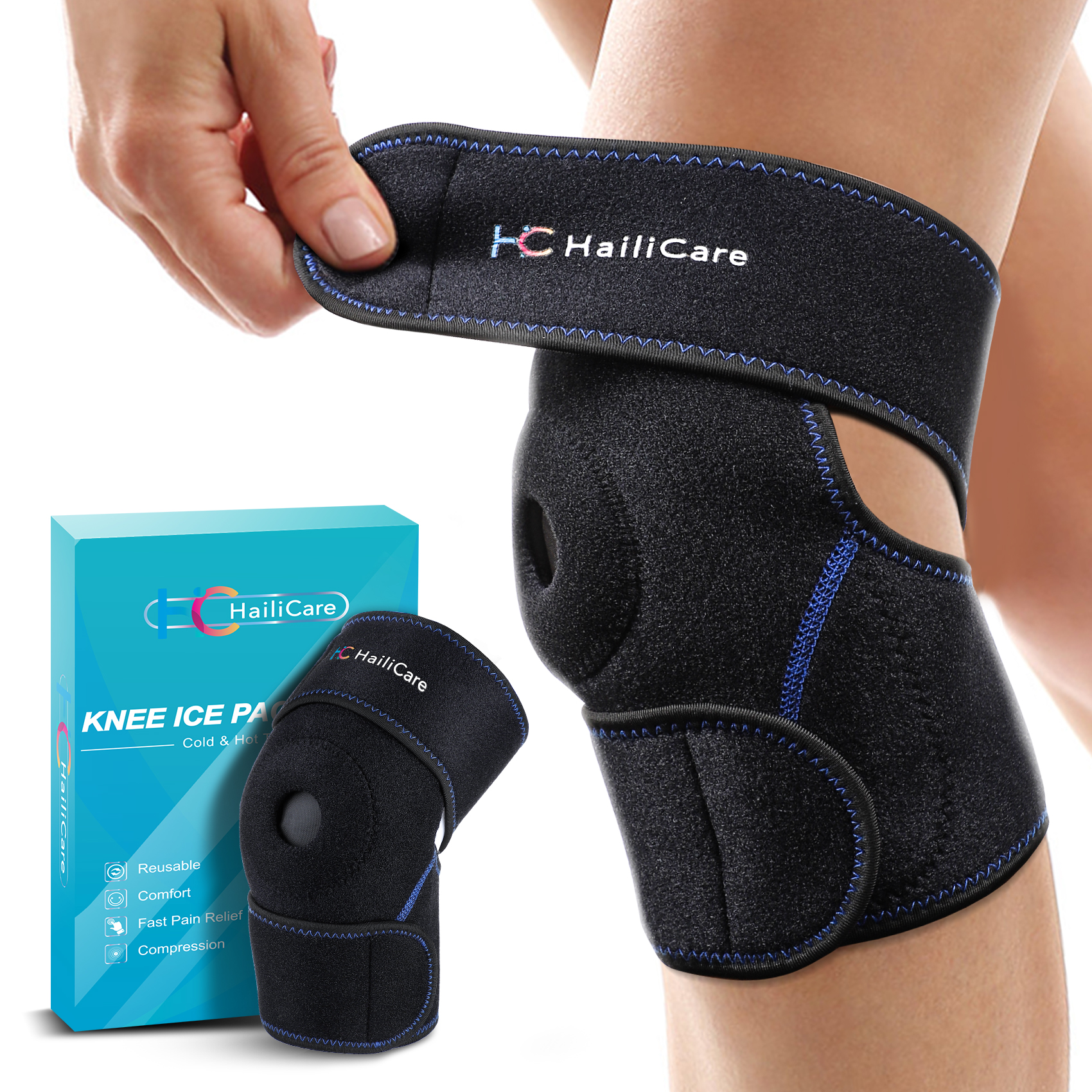 Регулируемый компрессионный суппорт для коленного сустава, суппорт для коленного сустава для горячей и холодной терапии