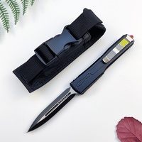 Couteau de poche d'extérieur en acier robuste 8CR13MOV Couteau de chasse à manche en alliage de zinc avec gaine Couteaux pliants tactiques pour l'auto-défense