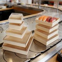 Caja Bento de Cartón Biodegradable Ecológica para Sushi con Cierre Magnético, Hecha a Mano, a Prueba de Fugas, para Cocina Japonesa y Regalos
