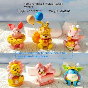 Set di 6 Ornamenti Alimentari in PVC <span class=keywords><strong>Winnie</strong></span> <span class=keywords><strong>Pooh</strong></span>, Serie Dolce, Giocattoli di Tendenza, Personaggi Orso Poo, Regali Famosi su Internet, Figurine Fai-da-Te - Product Image 1