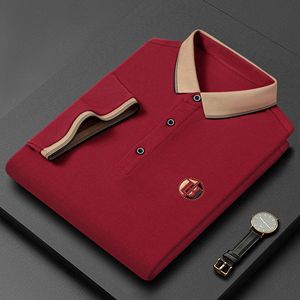 Wholesale Summer New Style Beaded Mesh Turtleneck T Shirt Embroidered Diamond Encrusted Casual Short-sleeved Men Polo Shirt Top