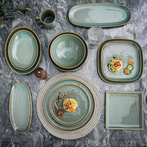 Life-Word – vaisselle <span class=keywords><strong>de</strong></span> luxe Royal Horeca, service à café occidental, service à dîner en grès émaillé vert réactif - Product Image 3
