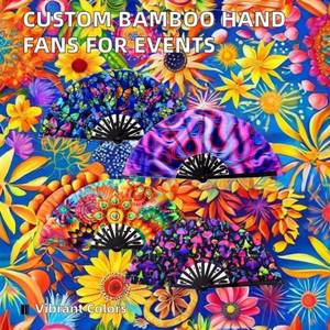 Abanicos Chinos Personalizados Grandes de 33cm, Tejidos en Madera de Bambú, Plegables a Mano, Accesorio para Bodas y Conciertos, Disponibles en Blanco para Pintar - Product Image 3