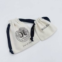 Petit sac à cordon en toile, sac à dos en coton noir, logo personnalisé avec pochette, cordon rouge, sac de shopping en mousseline, grand format 15x17, mini, vente en gros