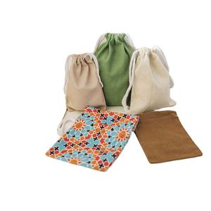 ถุงผ้าฝ้ายออร์แกนิคแบบมีเชือกผูก สำหรับใส่เครื่องประดับ ลดราคาพิเศษ พร้อมพิมพ์โลโก้ตามสั่ง - Product Image 3