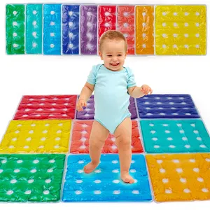 다채로운 9 조각 감각 타일 감각 활동 매트 장난감 자폐아를위한 활동적인 놀이 및 장식적인 액체 바닥 타일