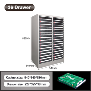 LEADLOONG <span class=keywords><strong>Armoire</strong></span> de classement multifonctionnelle en métal argenté à 36 tiroirs, style américain, écologique, 595*390*880MM, pour bureau et <span class=keywords><strong>garage</strong></span> - Product Image 2