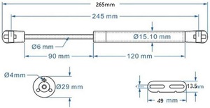 Cửa Lift hỗ trợ đồ nội thất khí mùa xuân <span class=keywords><strong>strut</strong></span> Lift hỗ trợ tủ bản lề nắp ở lại mềm mại mở cửa - Product Image 4