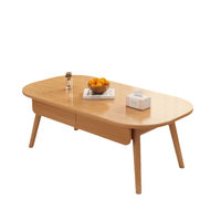 Table basse moderne simple et durable en bois massif avec rangement pour salon, petit appartement, meubles de maison