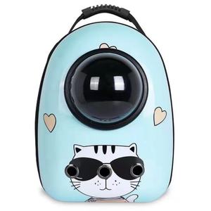 Sac à dos de transport pour animaux de compagnie unique et portable en PU avec fermeture éclair, design de capsule spatiale à bulles pour chat et chiot - Product Image 4