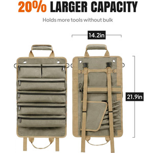 New Waterproof Wear-resistant <b>Roll</b>-up <b>Tool</b> Kit Auto Repair Electrician Portable Folding Multifunctional Site Hanging <b>Tool</b> Bag - Product Image 4