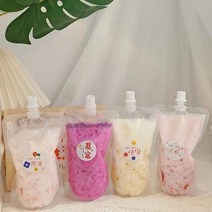 Bolsas de seguridad impresas de PE+PET de 100ml, 200ml, 300ml con boquilla para bebidas, tapa abatible, a prueba de fugas, para leche y gelatina, personalizables - Product Image 4