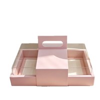 Nouvelle Arrivée 2026 – Boîte d'emballage rose transparente, durable et traitée anti-UV pour gâteaux et desserts, idéale pour les cadeaux de fêtes et les produits de boulangerie