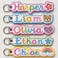 Best verkochte op maat gemaakte eco-vriendelijke 3D geborduurde sleutelhanger fruit hond design trendy cadeau
