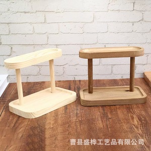 Double Layer Solid Wood <b>Shelf</b> Rectangle Jewelry Storage Rack For <b>Bedroom</b> Decor Aromatherapy Perfume Plant Stand Durable - Product Image 3