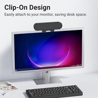 Altavoces Inwa para Computadora de Escritorio, Barra de Sonido USB para Monitor con Clip, Conexión por Cable
