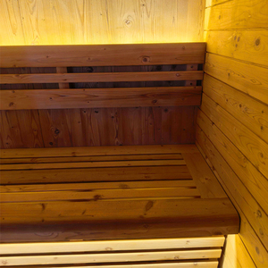 ห้องซาวน่ากลางแจ้งแบบดั้งเดิม HELIUS สำหรับ 4-6 คน รูปทรงลูกบาศก์ ขนาดใหญ่ สไตล์ฟินแลนด์ แบบแห้ง พร้อมระบบกันน้ำและเครื่องทำความร้อน - Product Image 4