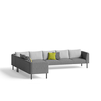 Ensemble de canapés modulaires modernes de haute qualité, aménagement flexible, tissu doux, coussins confortables et profonds, projets commerciaux et de bureaux