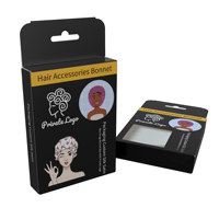 Boîte d'emballage de bonnet pour accessoires de cheveux avec LOGO personnalisé pour bonnet de douche en satin de soie Boîte d'emballage de carte pour bonnet de bain