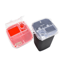 Poubelle de recyclage de lames jetables écologiques, boîte à outils tranchants, poubelle carrée en plastique noir et rouge, modèle M-022302, vente en gros