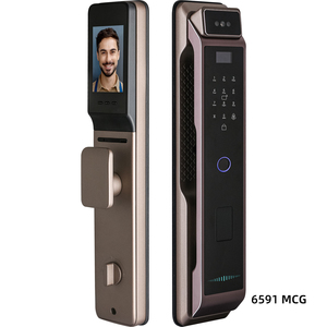 Kunci Pintu Pintar Tuya Otomatis Penuh dengan Pengenal Wajah 3D, Sidik Jari, dan Kata Sandi, Lubang Intip Berkualitas Tinggi Anti Maling - Product Image 1