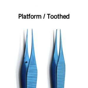 Pinzas para Cirugía de Párpado Doble, Dentadas, con Punta Lisa, de Boca Ancha, Manuales, de Aleación de Titanio, 12.5CM, Pinzas Oftálmicas - Product Image 3