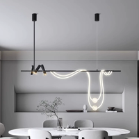 Lustre de salle à manger en forme de longue bande, design nordique, pour restaurant, bar, luminaires suspendus en ligne, vente en gros