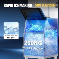 Máquina comercial para hacer hielo en cubos de 150kg-500kg con compresor Emerson Venta directa para café Hotel Factory Bar Uso
