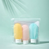 Tube souple ovale en PE au toucher doux, format voyage, avec bouchon à clapet inversé, pour lotion, shampoing, crème – Kit de voyage