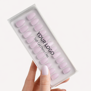 Faux ongles en gel souple à presser, réutilisables, forme amande courte, <span class=keywords><strong>couleur</strong></span> lilas, pour marque privée - Product Image 3