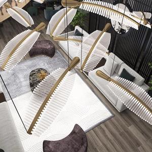 Lámpara de Araña LED de Acero Inoxidable y Cristal, Diseño de Pétalos de Tamaño Mediano, Altura Ajustable y Regulable para Salas de Estar - Product Image 5