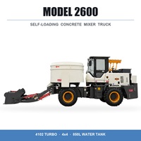Camion malaxeur à béton 2m3 6x4 4950kg 92KW à déchargement par ouverture plate