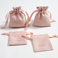 Huanyang — sac en velours, emballage de poussière, Logo personnalisé, petit cordon en daim, bijoux, pochette