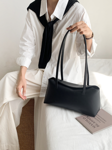 Sac à bandoulière noir minimaliste en PU souple, sac fourre-tout, sac à main, sac bandoulière pour usage quotidien - Product Image 5