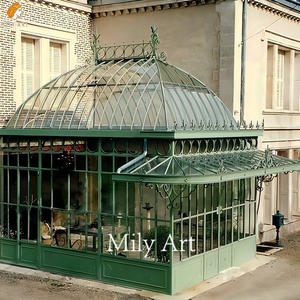 <span class=keywords><strong>Maison</strong></span> d'extérieur de style européen Joint métallique Véranda Maisons en verre Gazebo en fer forgé - Product Image 3