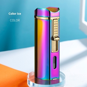 Encendedor Moderno de Metal para Cigarros y Cigarrillos <span class=keywords><strong>con</strong></span> Llama de 3 Chorros, Antorcha de Gas <span class=keywords><strong>Butano</strong></span> Ecológica para <span class=keywords><strong>Cocina</strong></span>, Modelo XF2502 para Regalos - Product Image 6