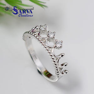 Anillo con Diseño de Corona, Plata de Ley 925, Anillos de Joyería Fina, Anillos Personalizados, Fabricante de Joyería, Sarva Creation Jaipur - Product Image 3