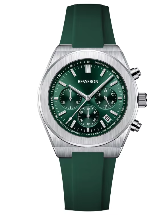 Green chronograph watch
