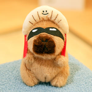 Produit <span class=keywords><strong>de</strong></span> qualité <span class=keywords><strong>supérieure</strong></span> Bon marché Chapeau Fraise Capybara Peluche Jouet Simulation Tortue Animaux Jouets Porte-clés pour Sac d'École Décoration - Product Image 4