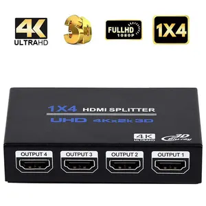 1x4 hdmiスプリッターコンバーター1 in 4 out hdmi 1.4スプリッターアンプhdcp 4k x 2kデュアルディスプレイ (hdtv dvd ps3 xbox用)